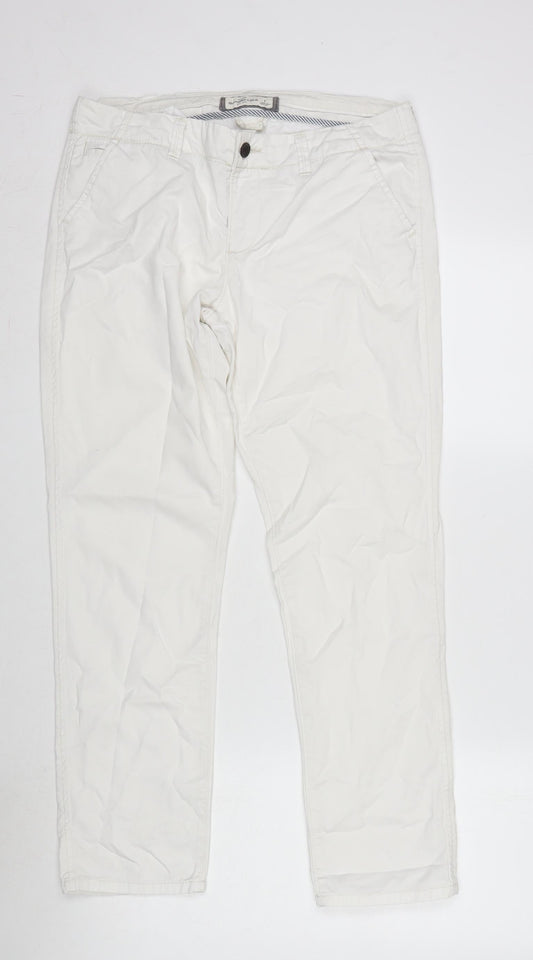 Ambercrombie & Finch Womens Ivory Cotton Straight Jeans Size 32 in L28 in Regular Zip