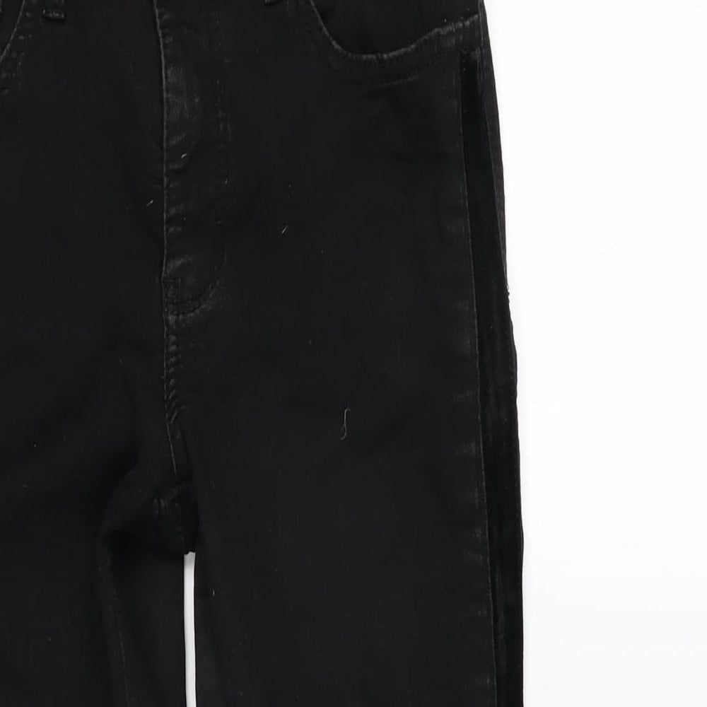 Dream Jeans Womens Black Cotton Blend Straight Jeans Size 30 in L29 in Regular Zip - Detail To Side- Vents In Legs