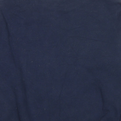 Brand and care label for Ellesse women’s blue cotton pullover sweatshirt, size UK 8, pullover - logo