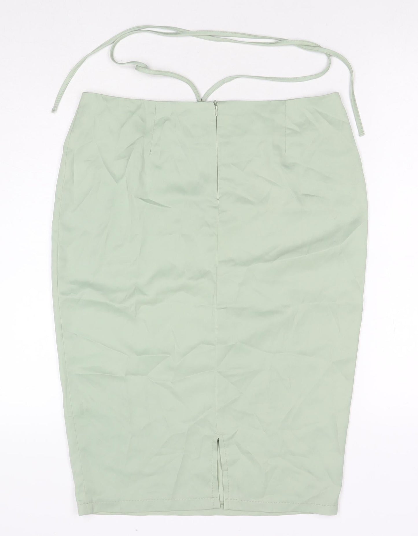 PRETTYLITTLETHING Womens Green Polyester Straight & Pencil Skirt Size 10 Zip