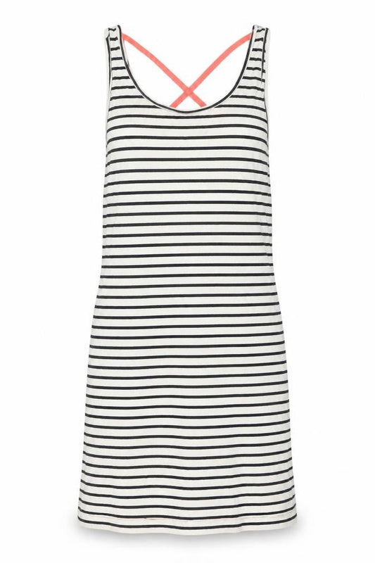 Vero Moda Womens White Striped Cotton Tank Dress Size XS Round Neck Pullover