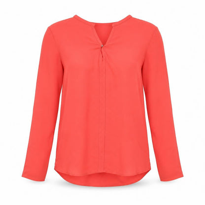 Zara Womens Red Polyester Basic Blouse Size XS V-Neck