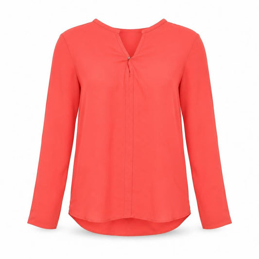 Zara Womens Red Polyester Basic Blouse Size XS V-Neck