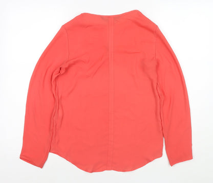 Zara Womens Red Polyester Basic Blouse Size XS V-Neck