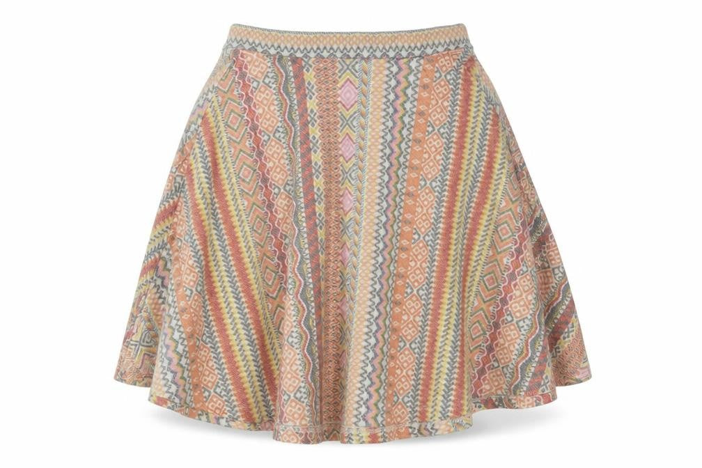 River Island Womens Multicoloured Geometric Cotton Swing Skirt Size 6