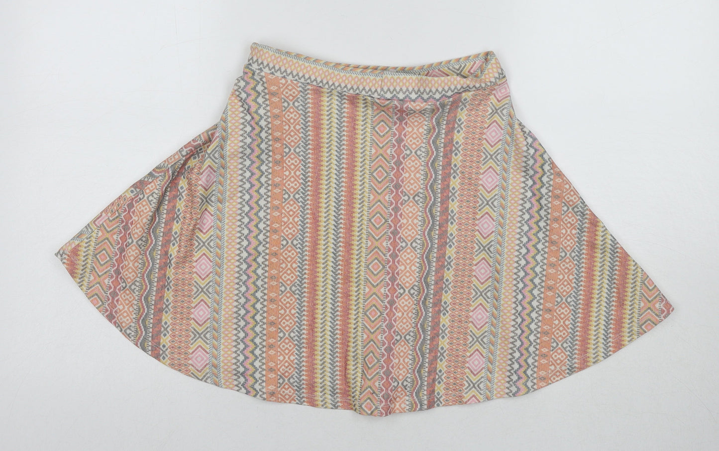 River Island Womens Multicoloured Geometric Cotton Swing Skirt Size 6