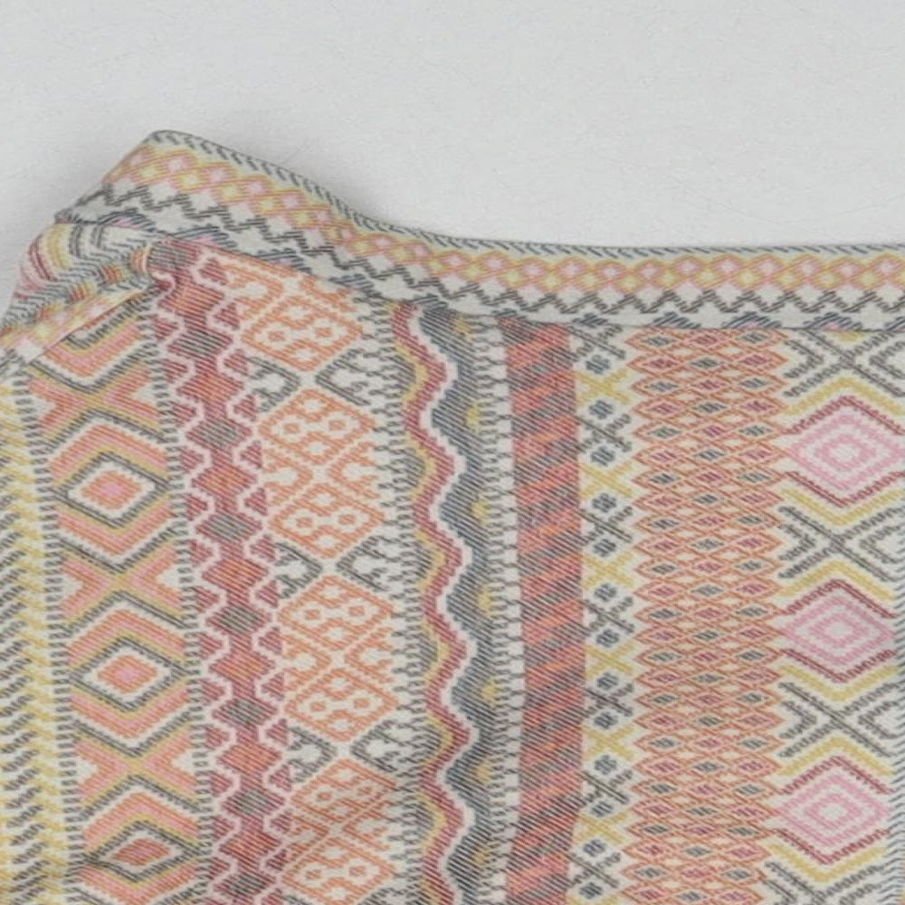 River Island Womens Multicoloured Geometric Cotton Swing Skirt Size 6