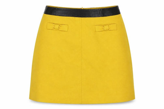 Oasis Womens Yellow Polyester A-Line Skirt Size 10 Zip