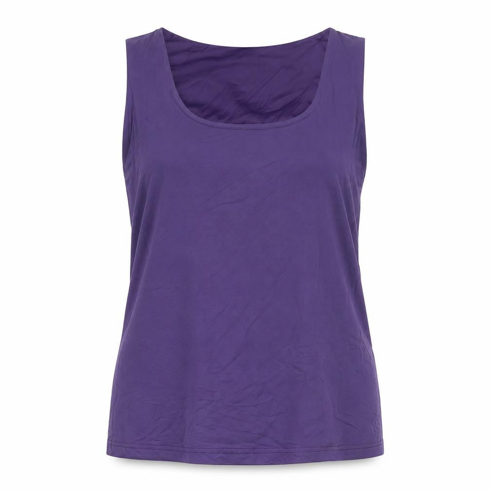 Loge Womens Purple Polyamide Basic Tank Size 14 Round Neck