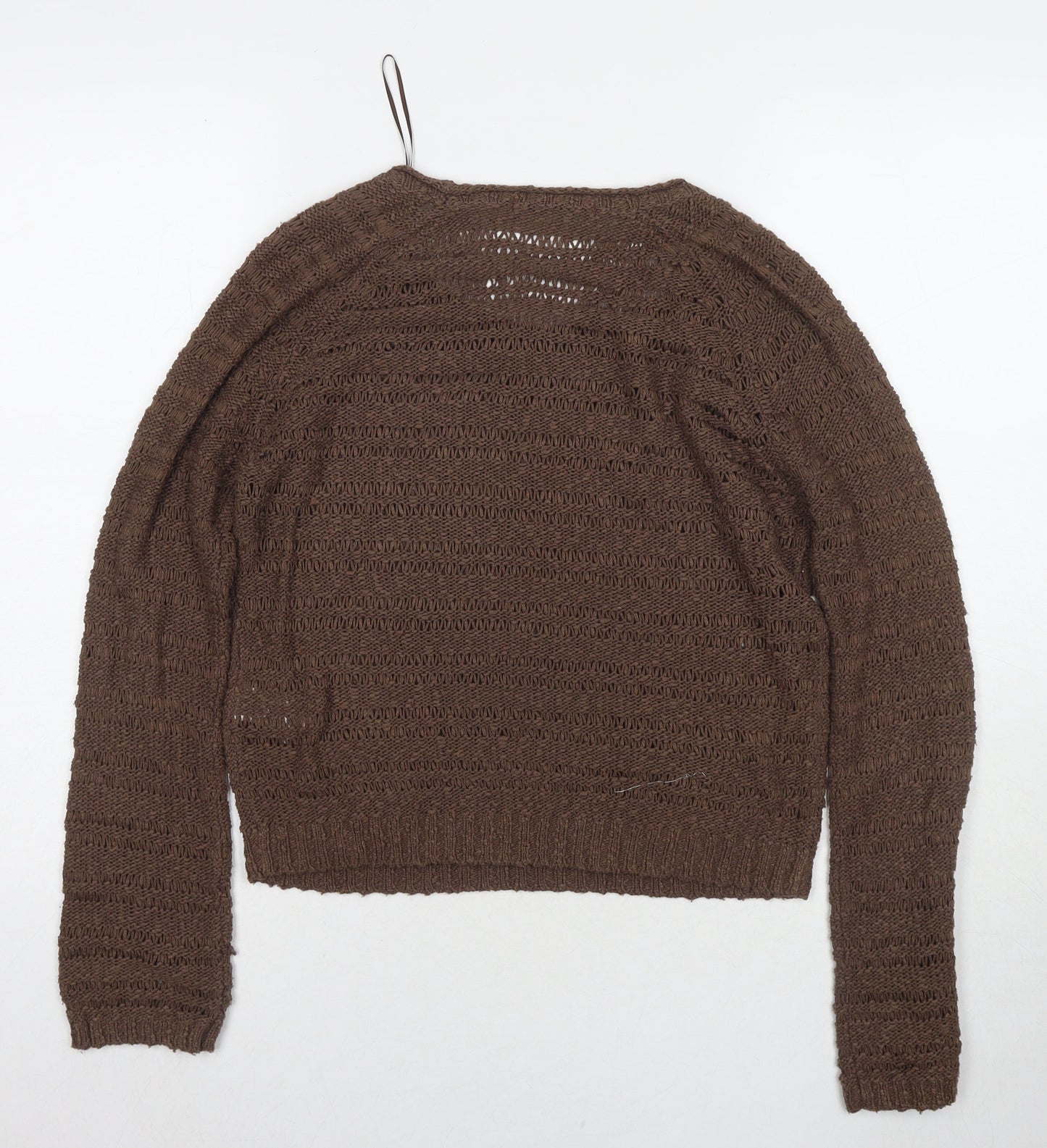 Marks and Spencer Womens Brown Round Neck Acrylic Pullover Jumper Size 8