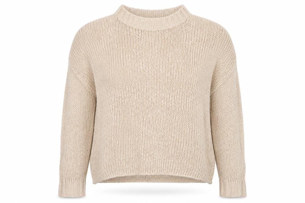 Sinsay Womens Beige Round Neck Acrylic Pullover Jumper Size S