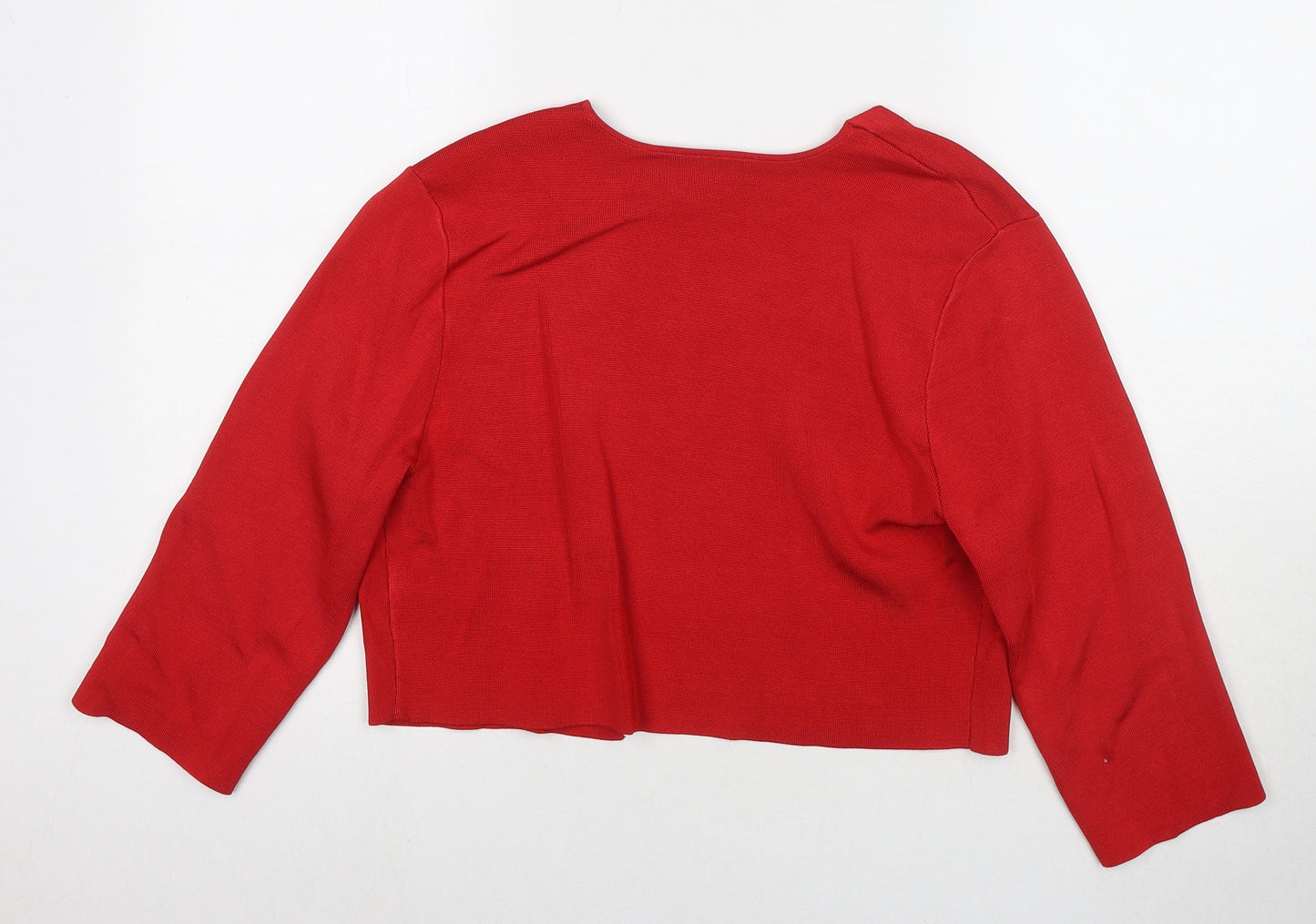 Phase Eight Womens Red V-Neck Viscose Cape Jumper Size 16