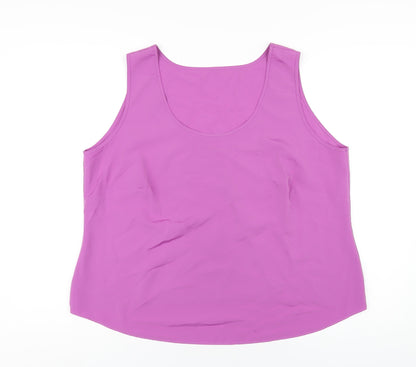 Marks & Spencer Womens Purple Polyester Basic Tank Size 20 Round Neck