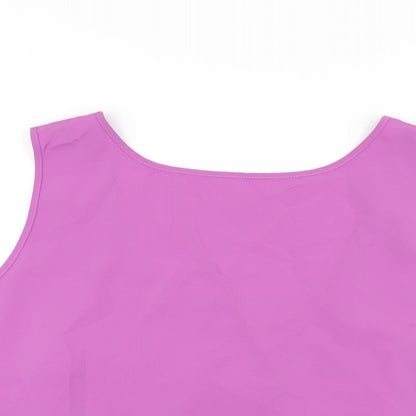 Marks & Spencer Womens Purple Polyester Basic Tank Size 20 Round Neck