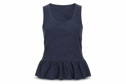 Zara Womens Blue Lyocell Basic Tank Size S Scoop Neck