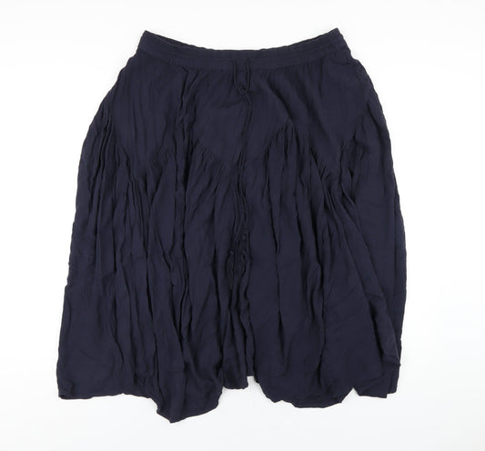 Marks and Spencer Womens Blue Viscose A-Line Skirt Size 14