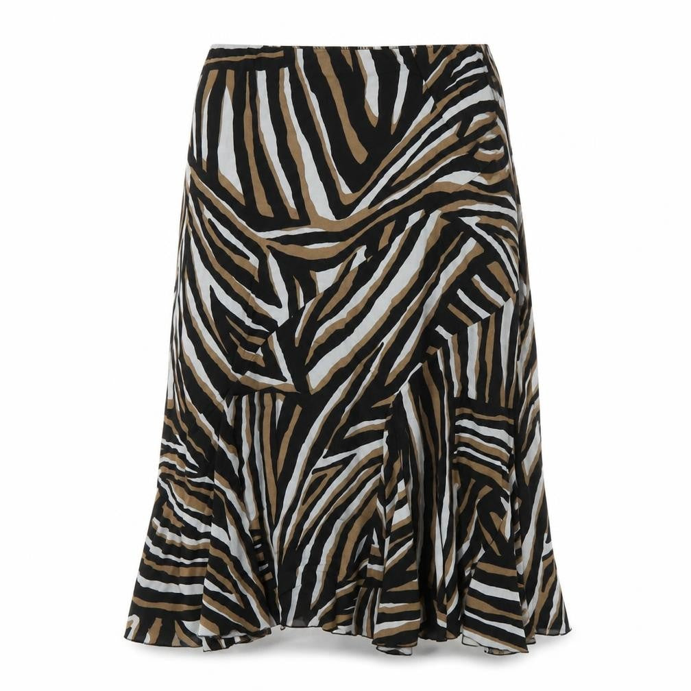 Warehouse Womens Multicoloured Geometric Polyester A-Line Skirt Size 14