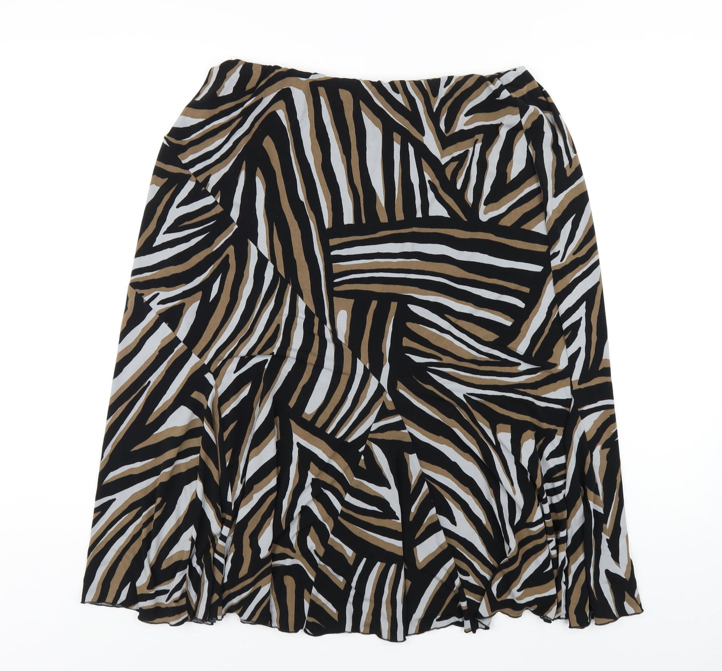 Warehouse Womens Multicoloured Geometric Polyester A-Line Skirt Size 14