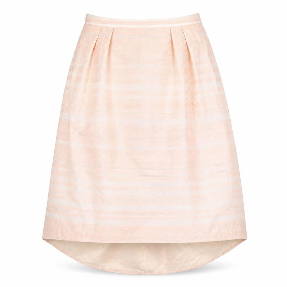 Oasis Womens Pink Striped Acrylic A-Line Skirt Size 10 Zip