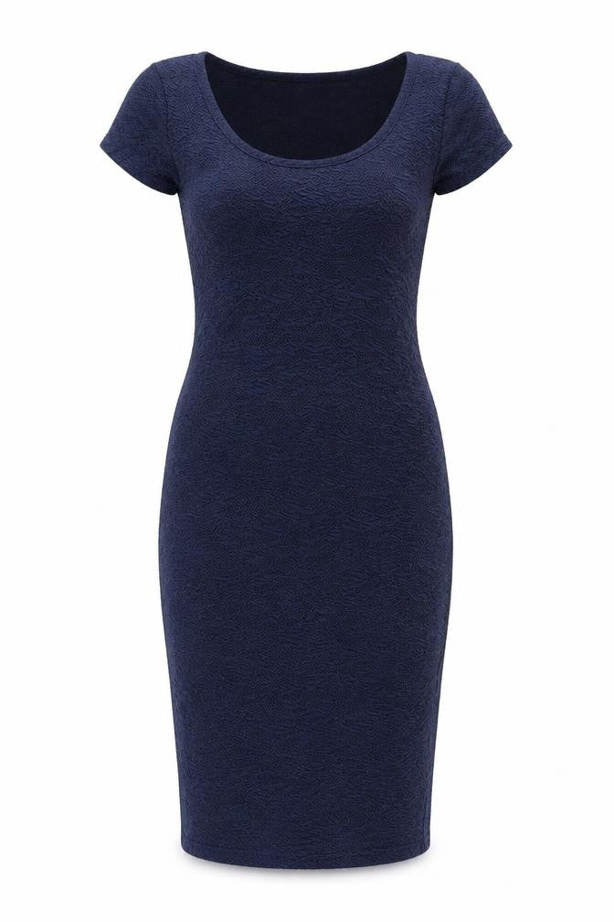 New Look Womens Blue Polyester Bodycon Size 10 Scoop Neck Pullover