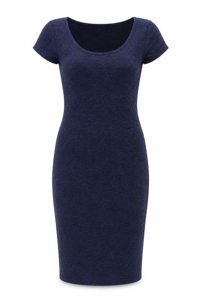 New Look Womens Blue Polyester Bodycon Size 10 Scoop Neck Pullover