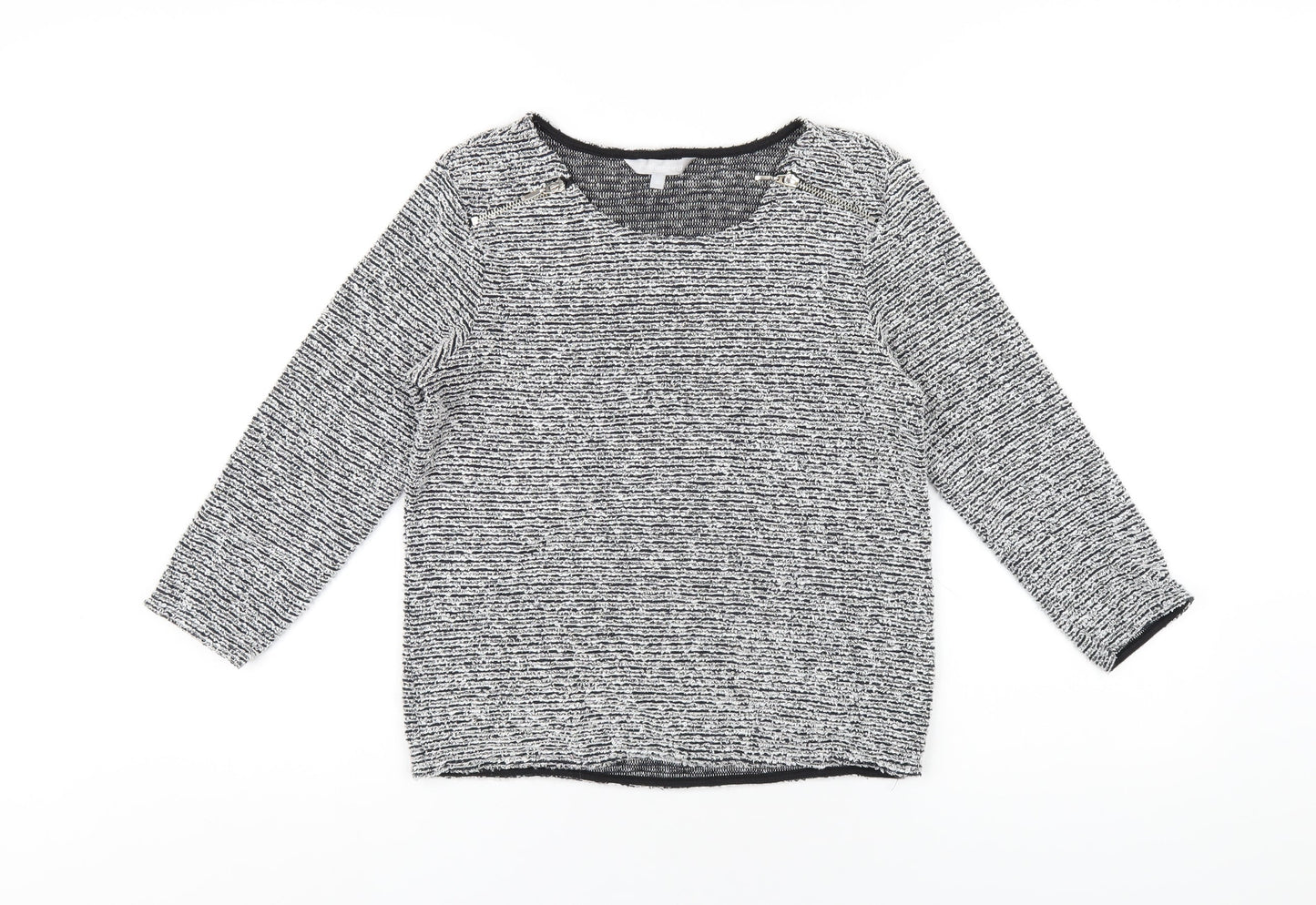 Red Herring Womens Grey Cotton Basic T-Shirt Size 10 Round Neck