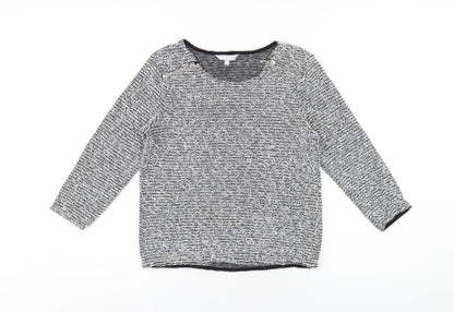 Additional front view of Red Herring women’s grey cotton basic t-shirt, size UK 10, round neck