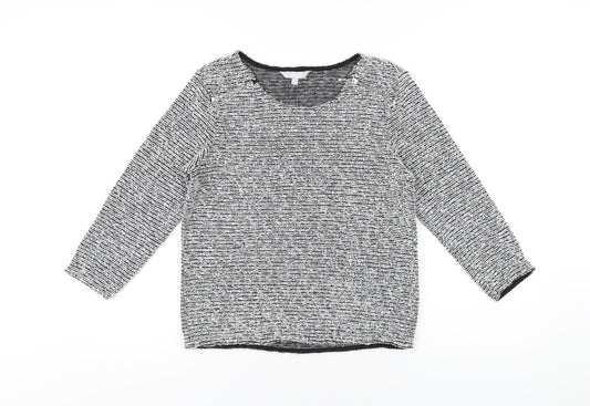 Red Herring Womens Grey Cotton Basic T-Shirt Size 10 Round Neck