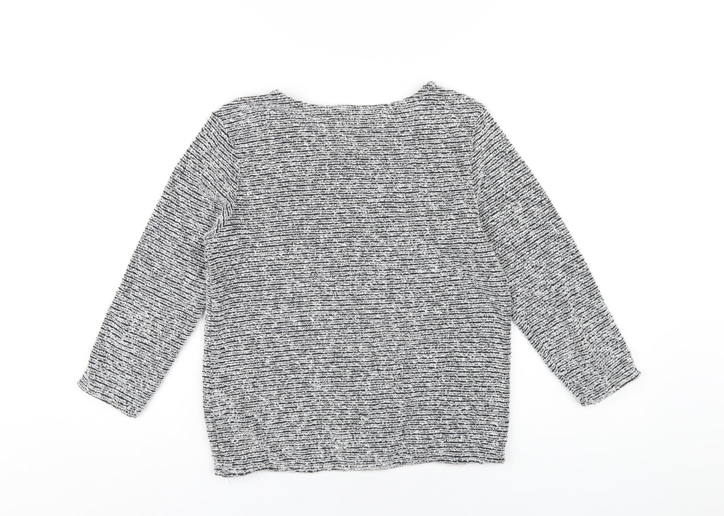 Red Herring Womens Grey Cotton Basic T-Shirt Size 10 Round Neck