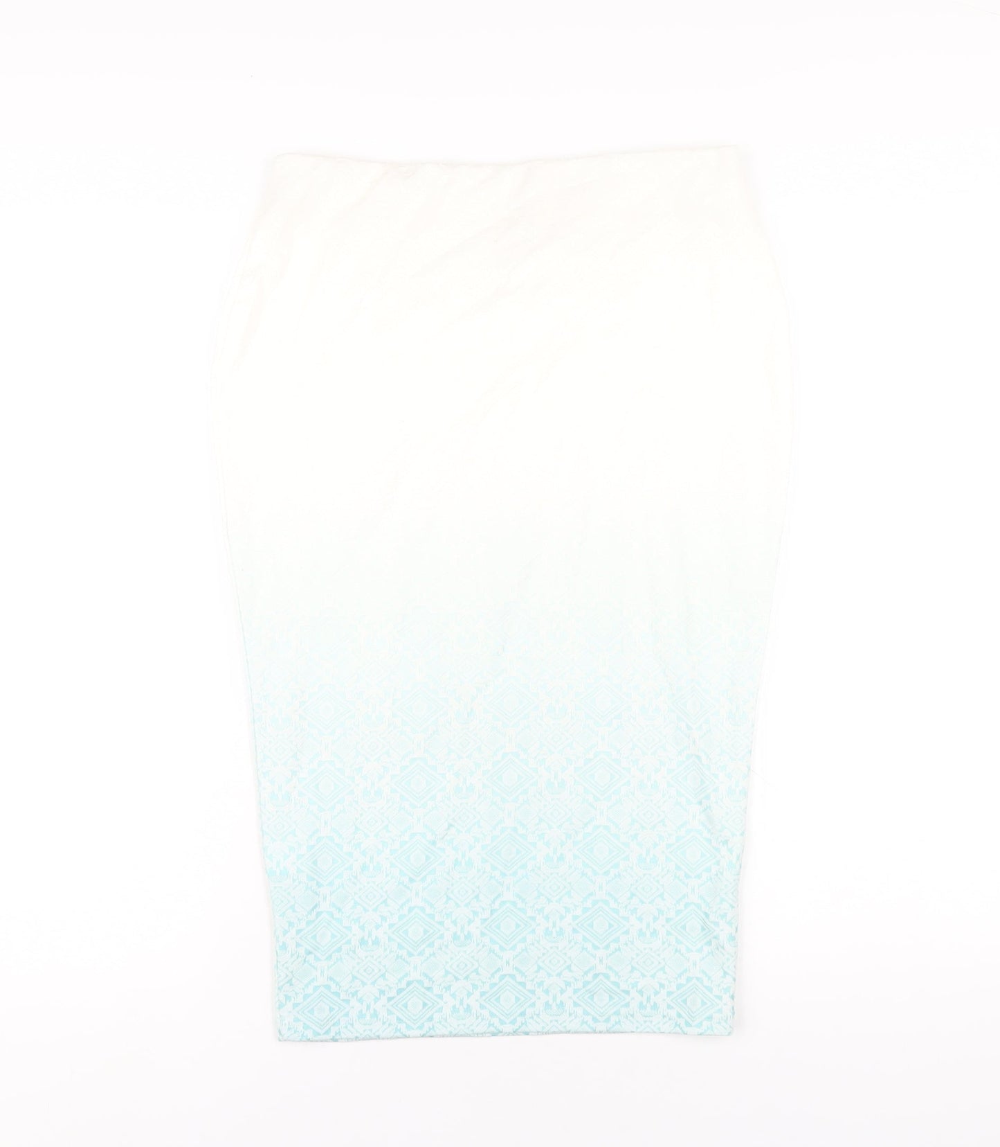 River Island Womens Blue Geometric Viscose Straight & Pencil Skirt Size 12
