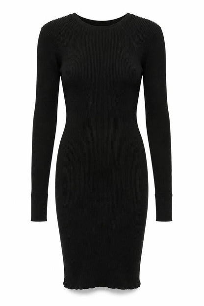 Zara Womens Black Polyester Bodycon Size M Round Neck Pullover