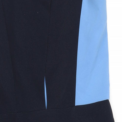 Next Womens Blue Polyester A-Line Size 14 Round Neck Zip