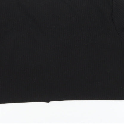 H&M Womens Black Polyester Basic T-Shirt Size M Scoop Neck