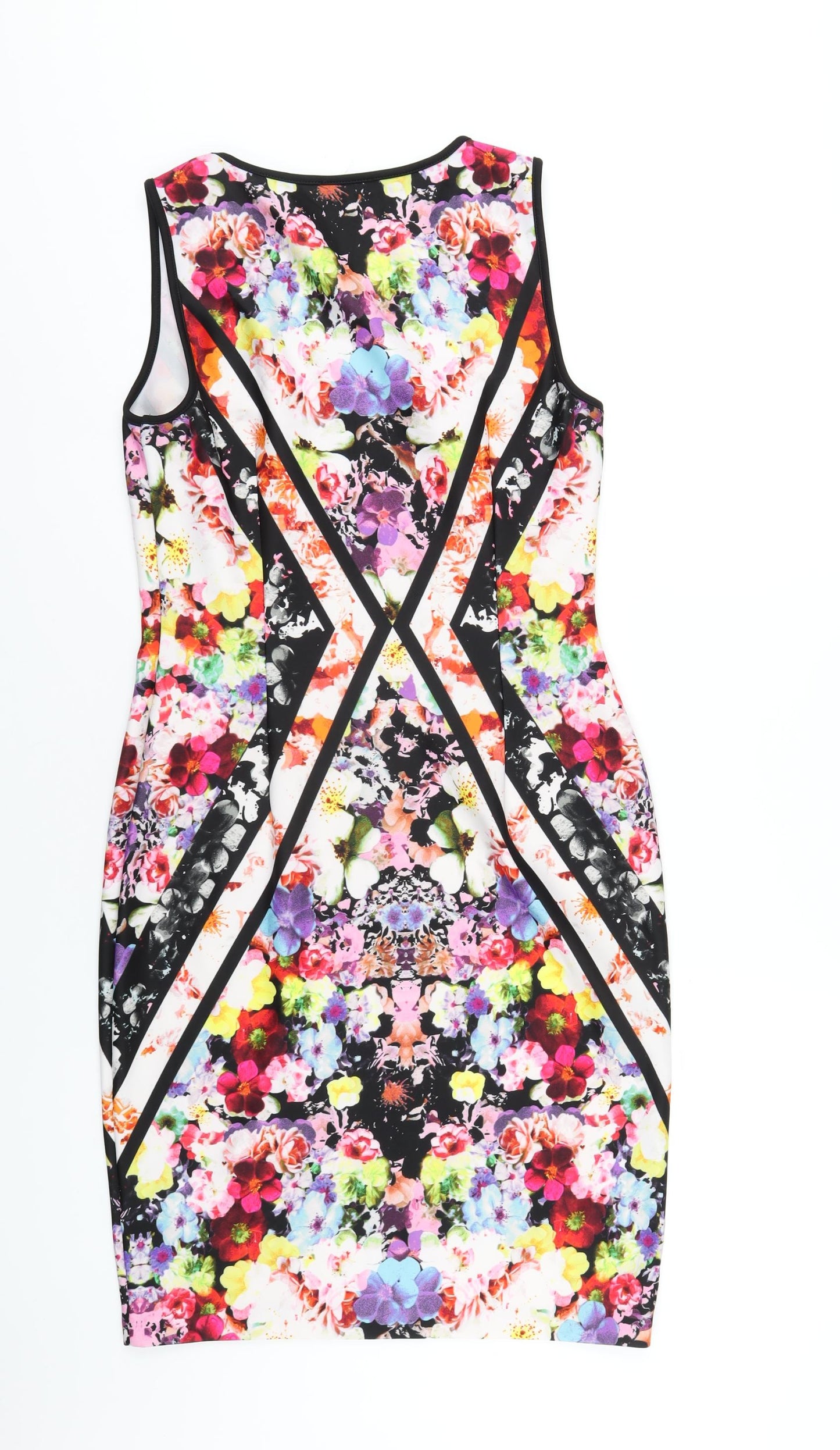 Spense Womens Multicoloured Floral Polyester Bodycon Size 8 V-Neck Pullover