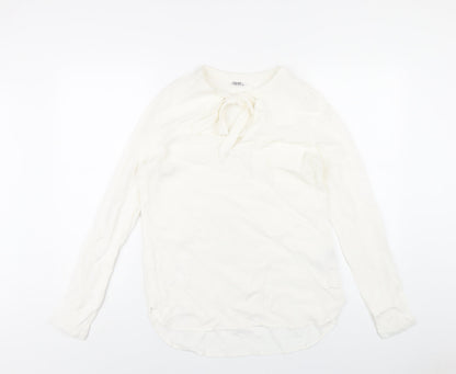 Saint Tropez Clothing Womens White Viscose Basic Blouse Size S Round Neck