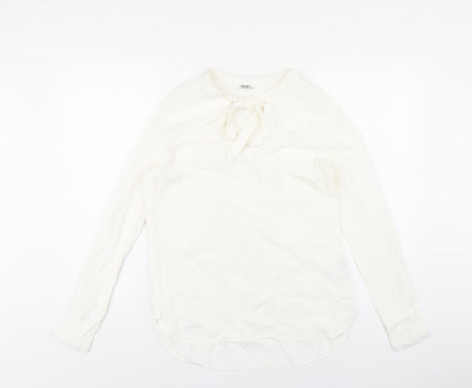 Saint Tropez Clothing Womens White Viscose Basic Blouse Size S Round Neck
