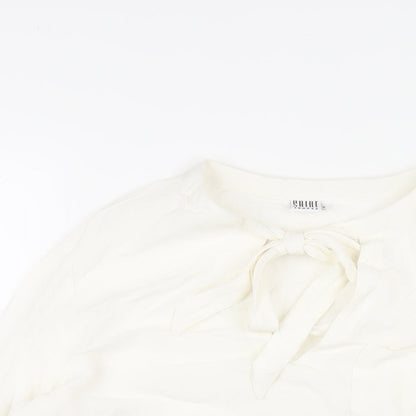 Saint Tropez Clothing Womens White Viscose Basic Blouse Size S Round Neck