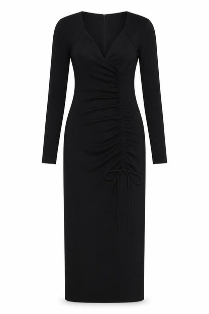 Zara Womens Black Polyester Maxi Size XS Round Neck Zip