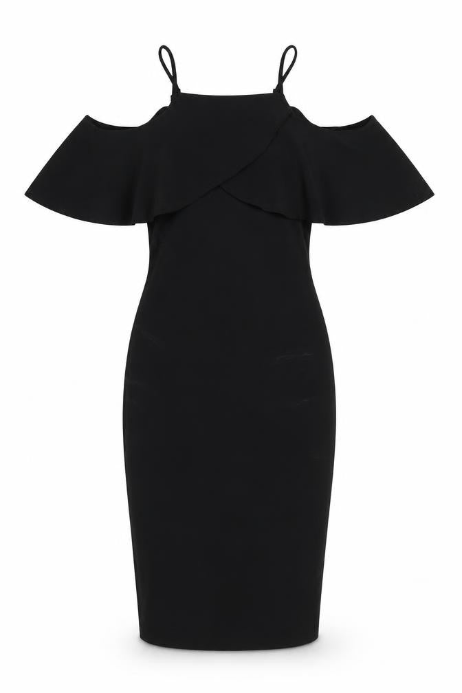 Boohoo Womens Black Polyester Bodycon Size 8 Square Neck Pullover