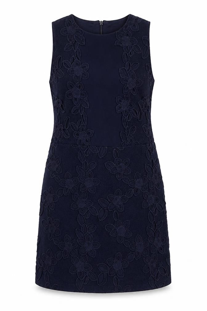 Warehouse Womens Blue Polyester A-Line Size 12 Round Neck Zip