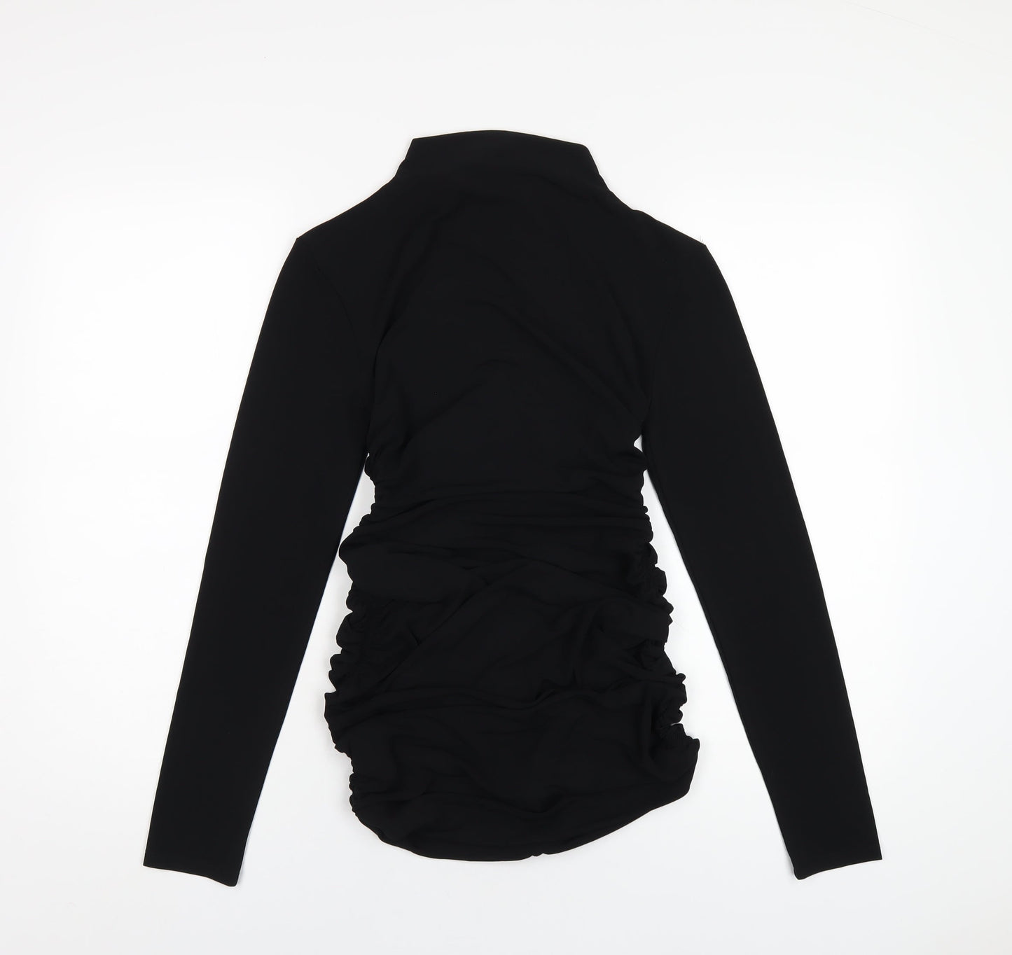 Zara Womens Black Polyester Mini Size M Mock Neck Pullover