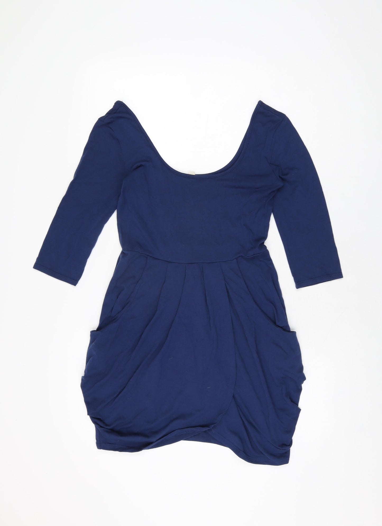 Silence + Noise Womens Blue Rayon Mini Size M Scoop Neck Pullover