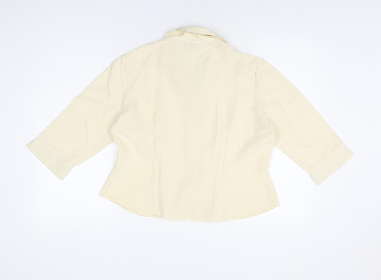 Wallis Womens Ivory Polyester Basic Button-Up Size 14 Collared