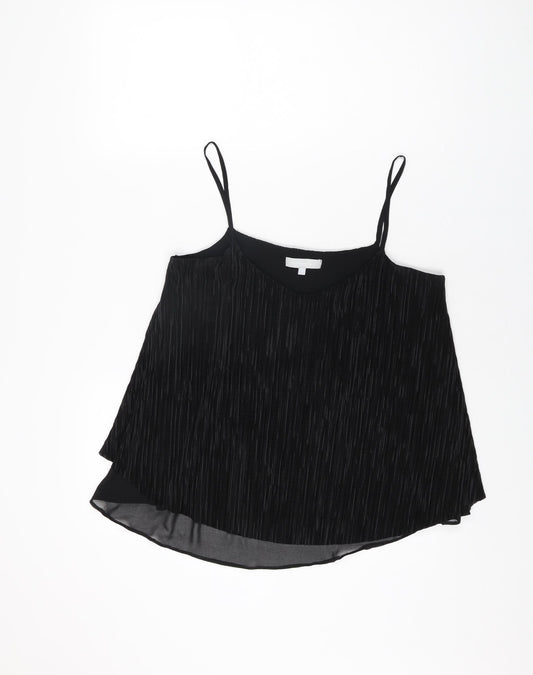 Red Herring Womens Black Viscose Camisole T-Shirt Size 12 Scoop Neck