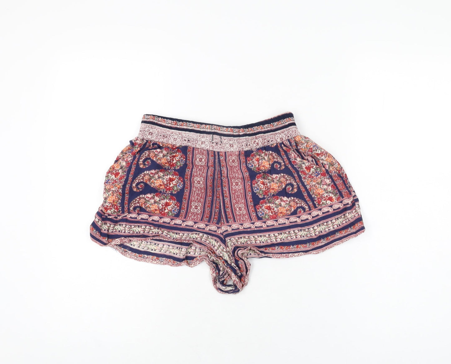 Angie Womens Multicoloured Geometric Polyester Hot Pants Shorts Size S Regular Pull On