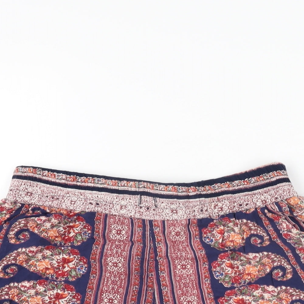 Angie Womens Multicoloured Geometric Polyester Hot Pants Shorts Size S Regular Pull On