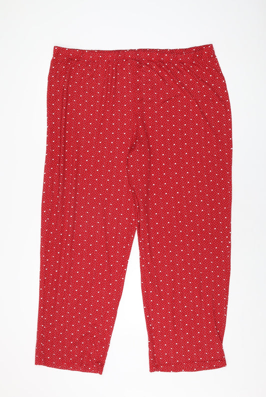 Charter Club Womens Red Polka Dot Polyester Top Pyjama Pants Size 2XL