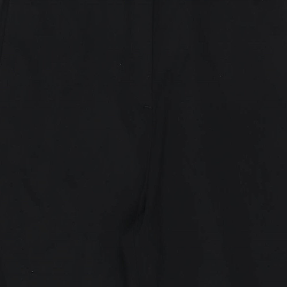 Marks and Spencer Womens Black Polyester Trousers Size 12 L27.5 in Regular Zip