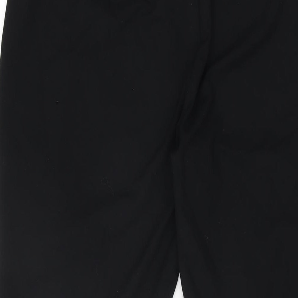 Marks and Spencer Womens Black Polyester Trousers Size 12 L27.5 in Regular Zip
