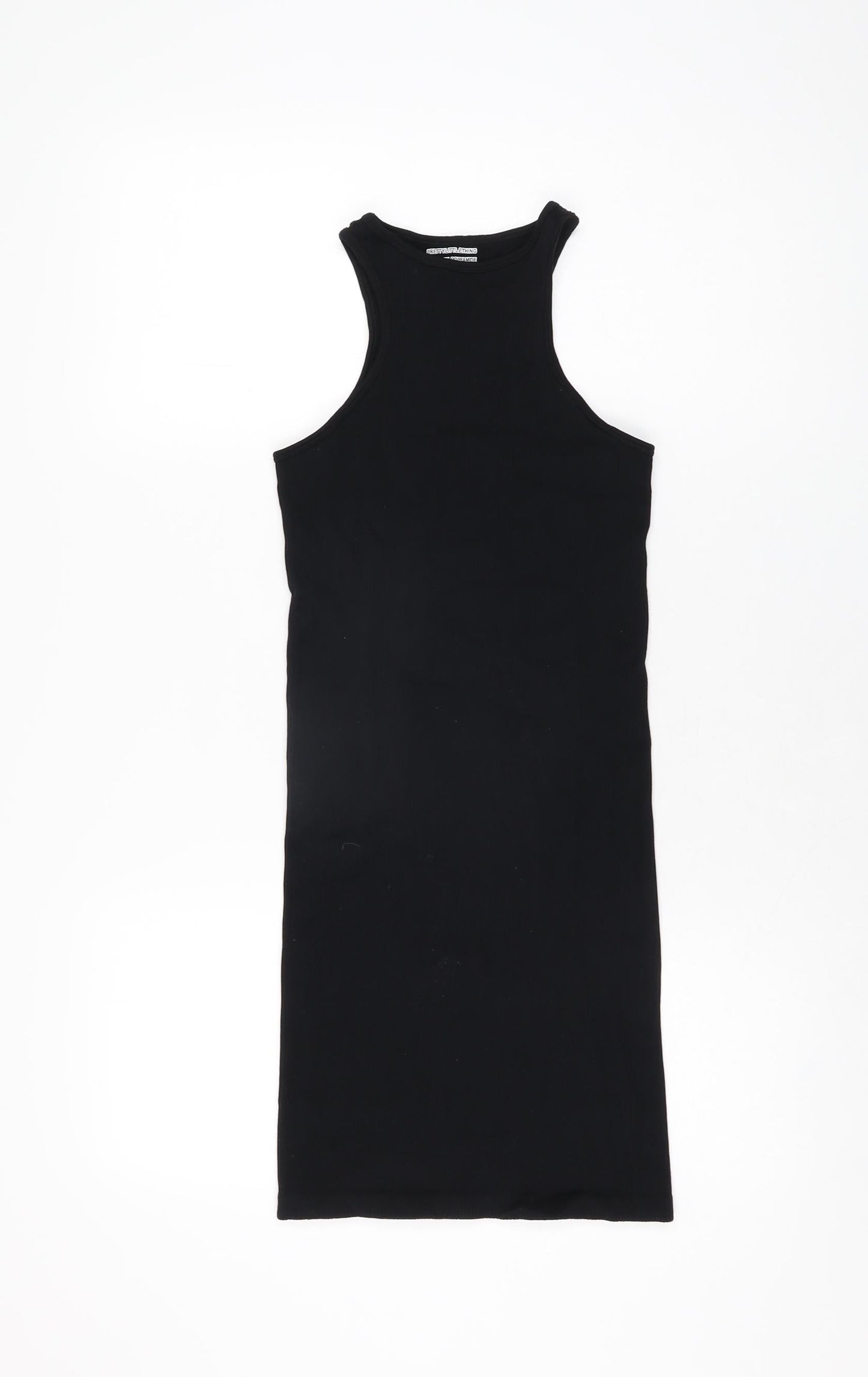 PRETTYLITTLETHING Womens Black Polyamide Mini Size S Round Neck Pullover